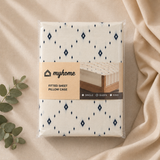 My Home Sandstone Printed Cotton Fitted Bed Sheet Set