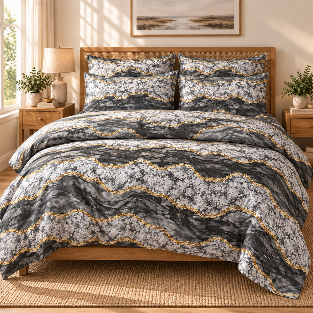 Marble 6 Pcs Duvet Cover Set