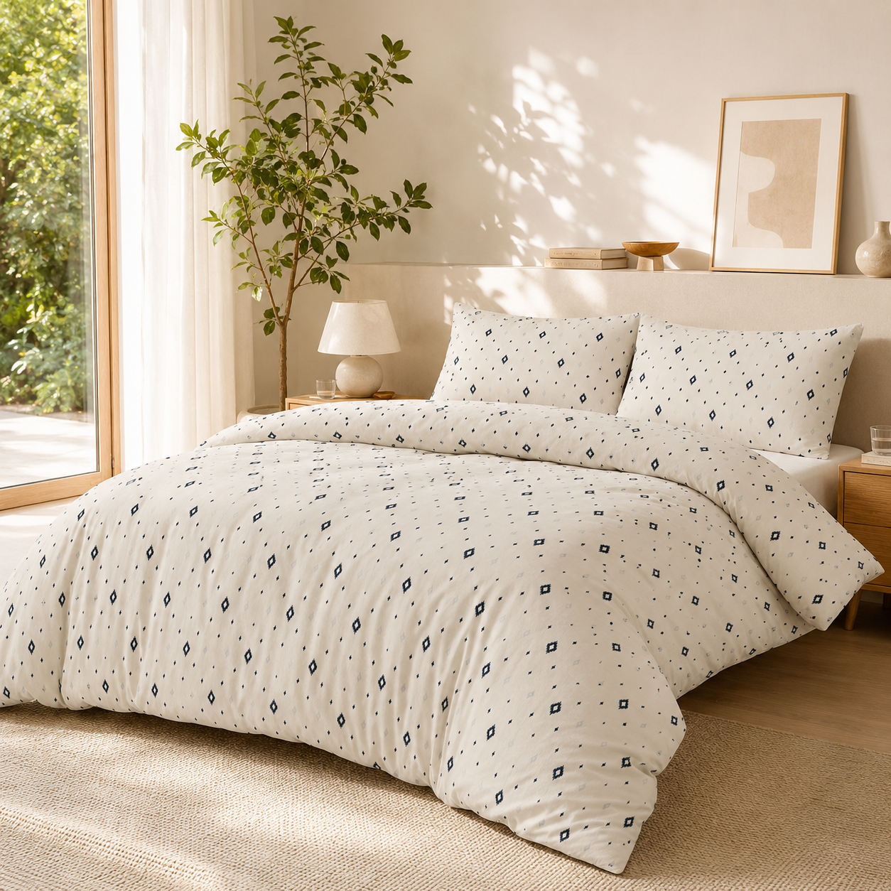 100% Cotton Printed 4 Pcs Duvet Cover Set