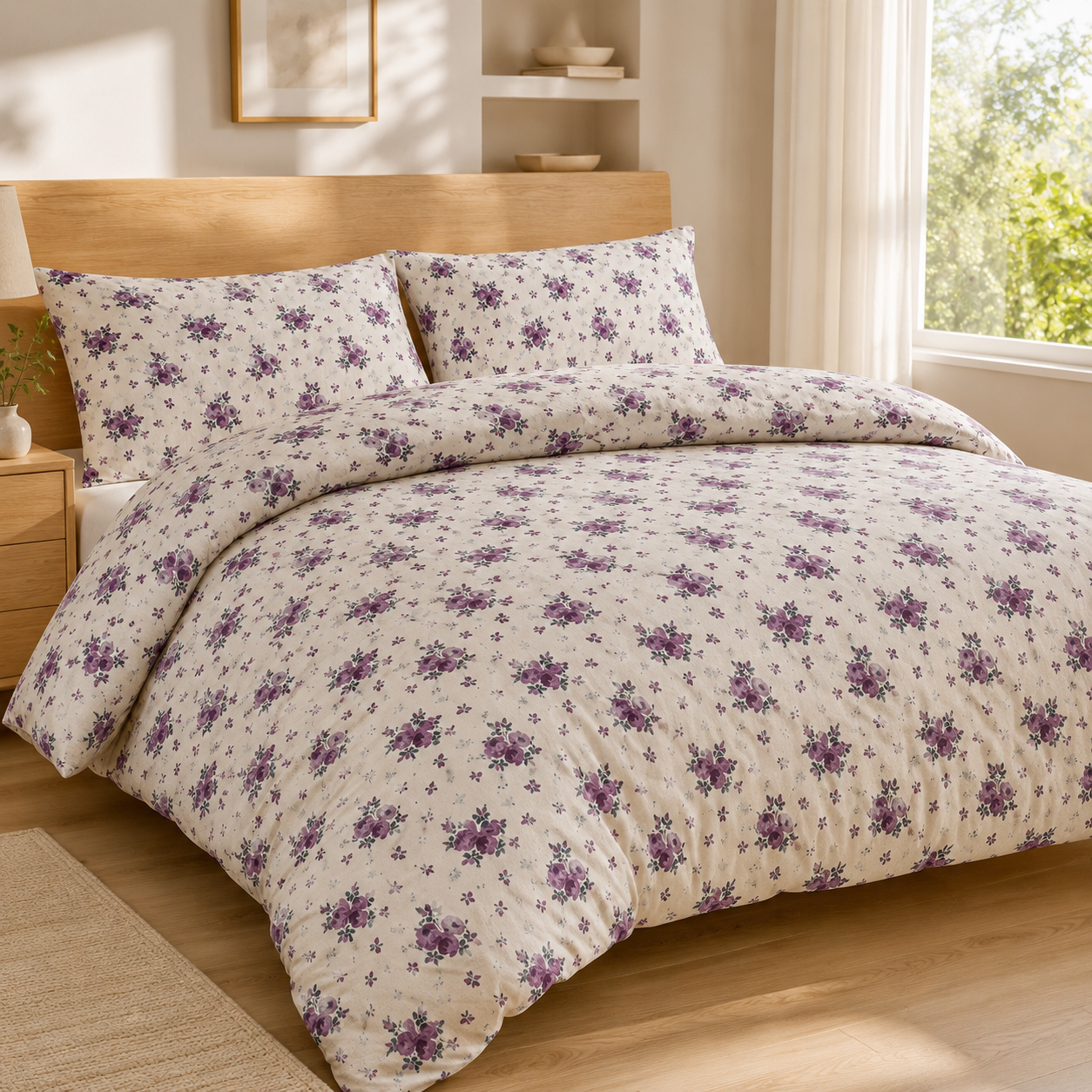 100% Cotton Printed 4 Pcs Duvet Cover Set