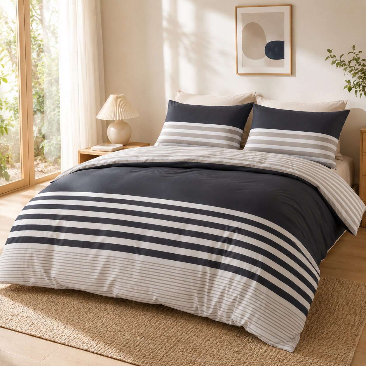 100% Cotton Printed 4 Pcs Duvet Cover Set