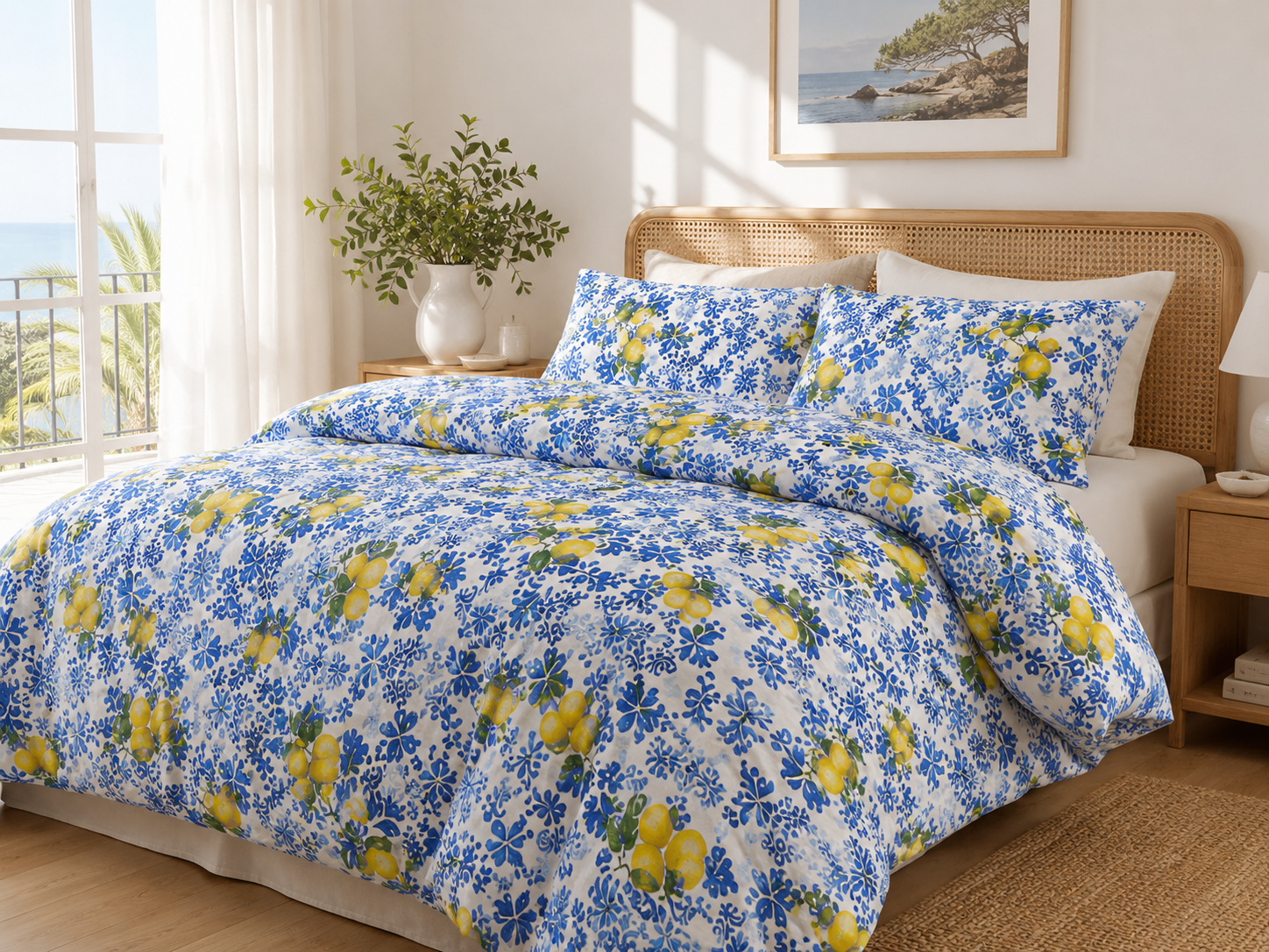 100% Cotton Printed 4 Pcs Duvet Cover Set
