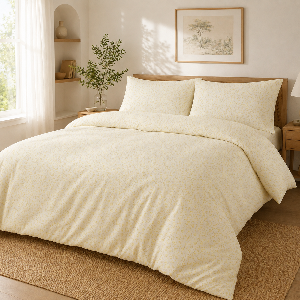 100% Cotton Printed 4 Pcs Duvet Cover Set