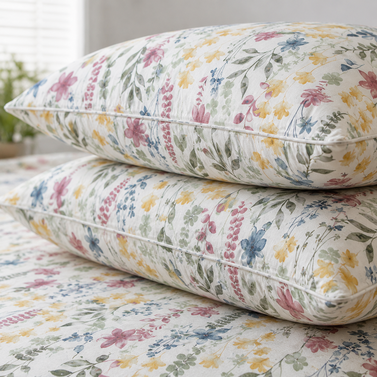 Wildflower ⭐- 100% Cotton Fitted Sheet Set