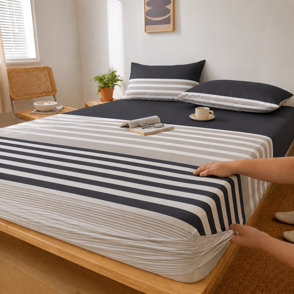 Silverline- 100% Cotton Fitted Sheet Set