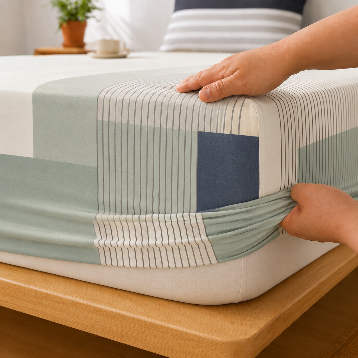 Olive Grove- 100% Cotton Fitted Sheet Set