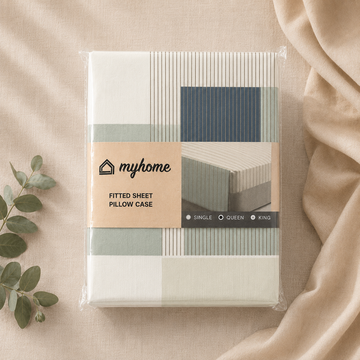 Olive Grove- 100% Cotton Fitted Sheet Set