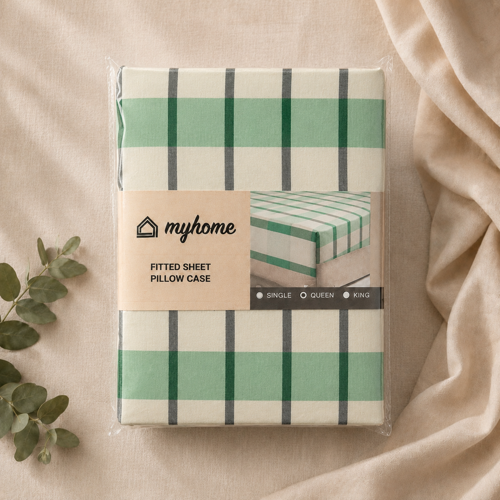 Shadow Stripes- 100% Cotton Fitted Sheet Set