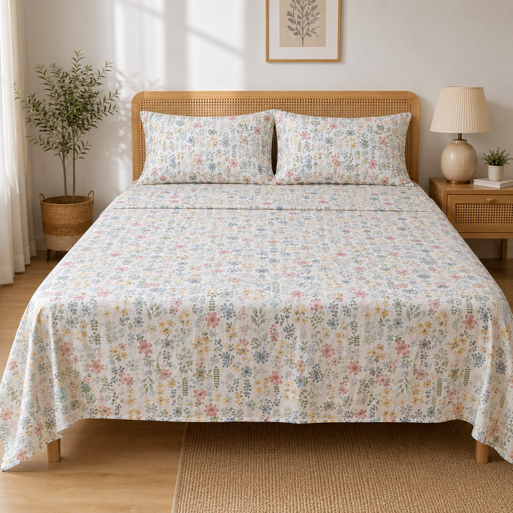 100% Cotton 3 PC Bed Sheet Set