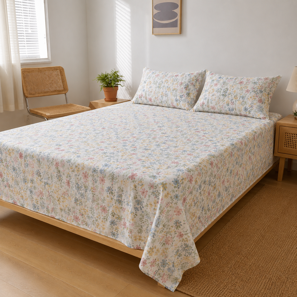 100% Cotton 3 PC Bed Sheet Set