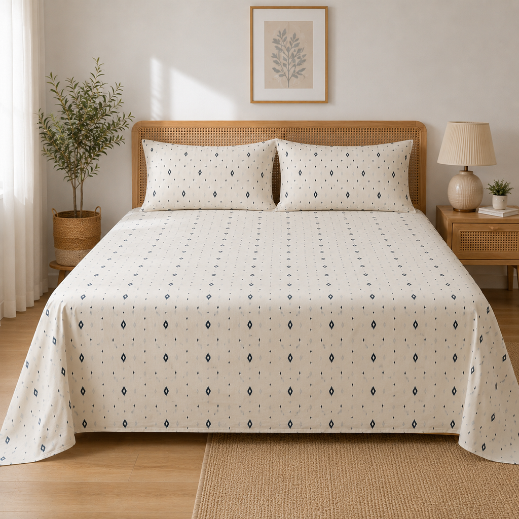 100% Cotton 3 PC Bed Sheet Set