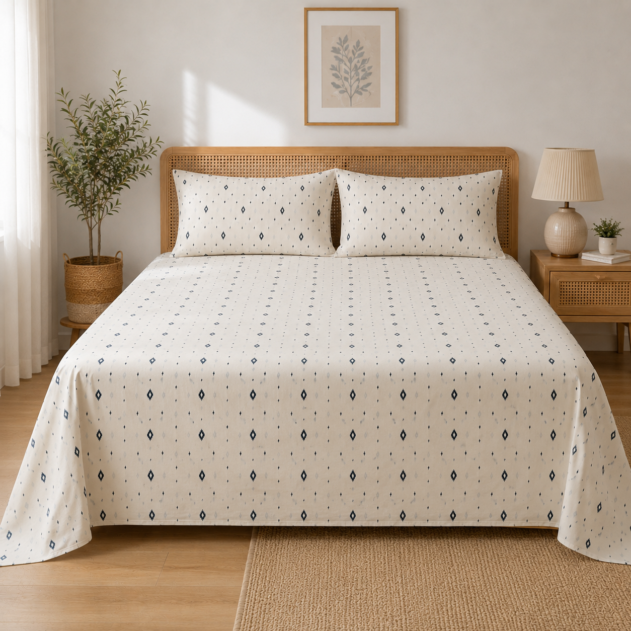 100% Cotton 3 PC Bed Sheet Set