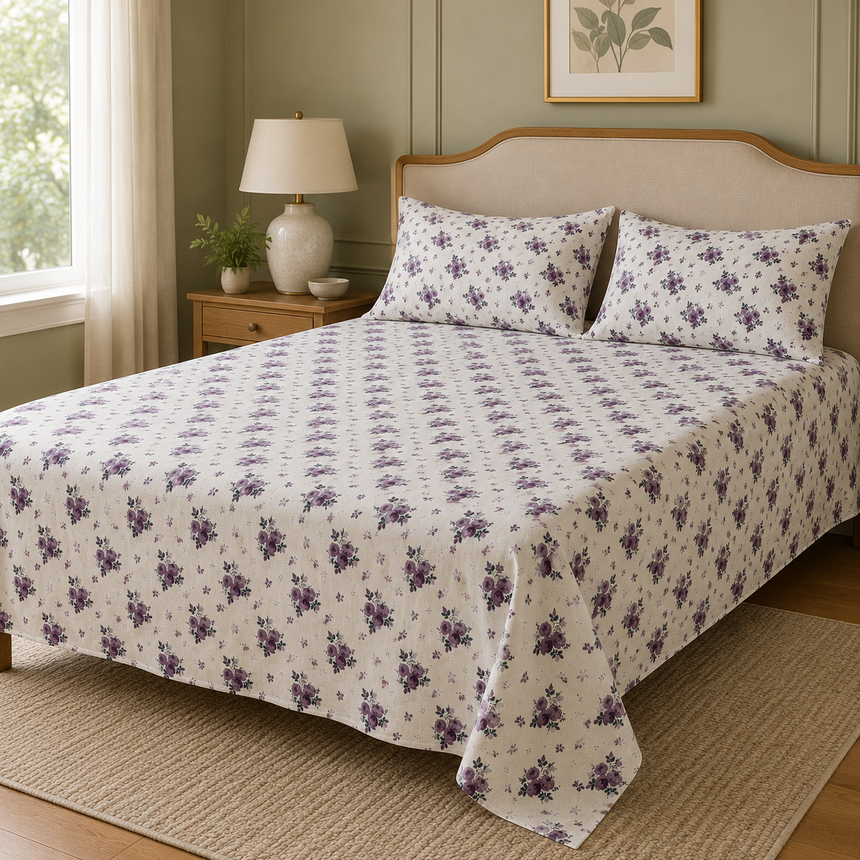 100% Cotton 3 PC Bed Sheet Set