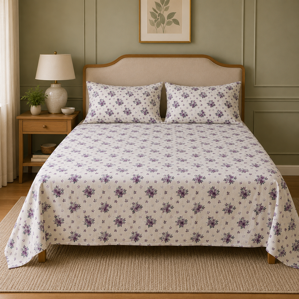 100% Cotton 3 PC Bed Sheet Set