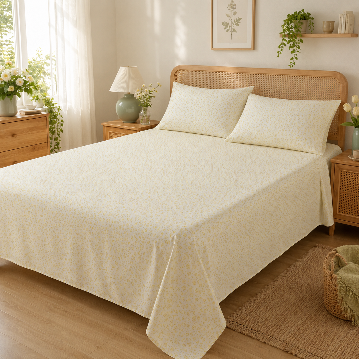 100% Cotton 3 PC Bed Sheet Set