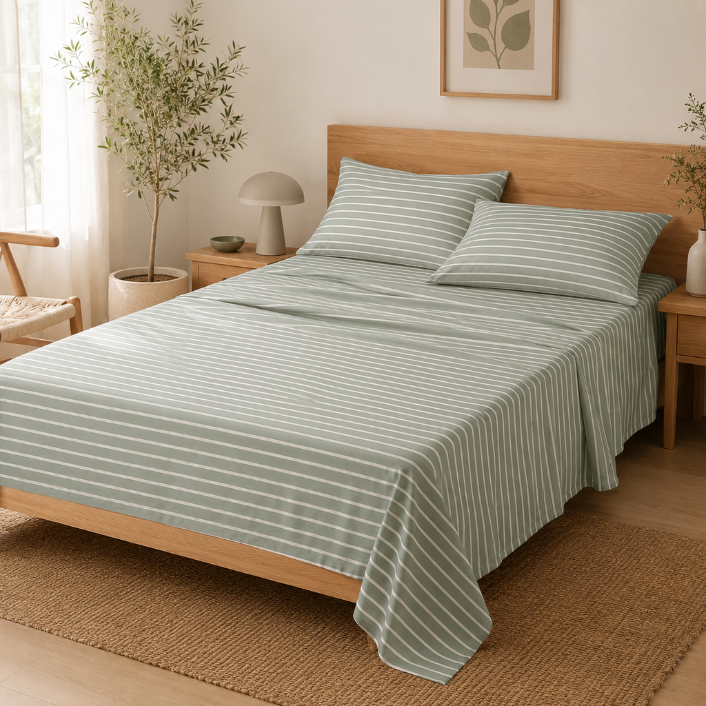 100% Cotton 3 PC Bed Sheet Set