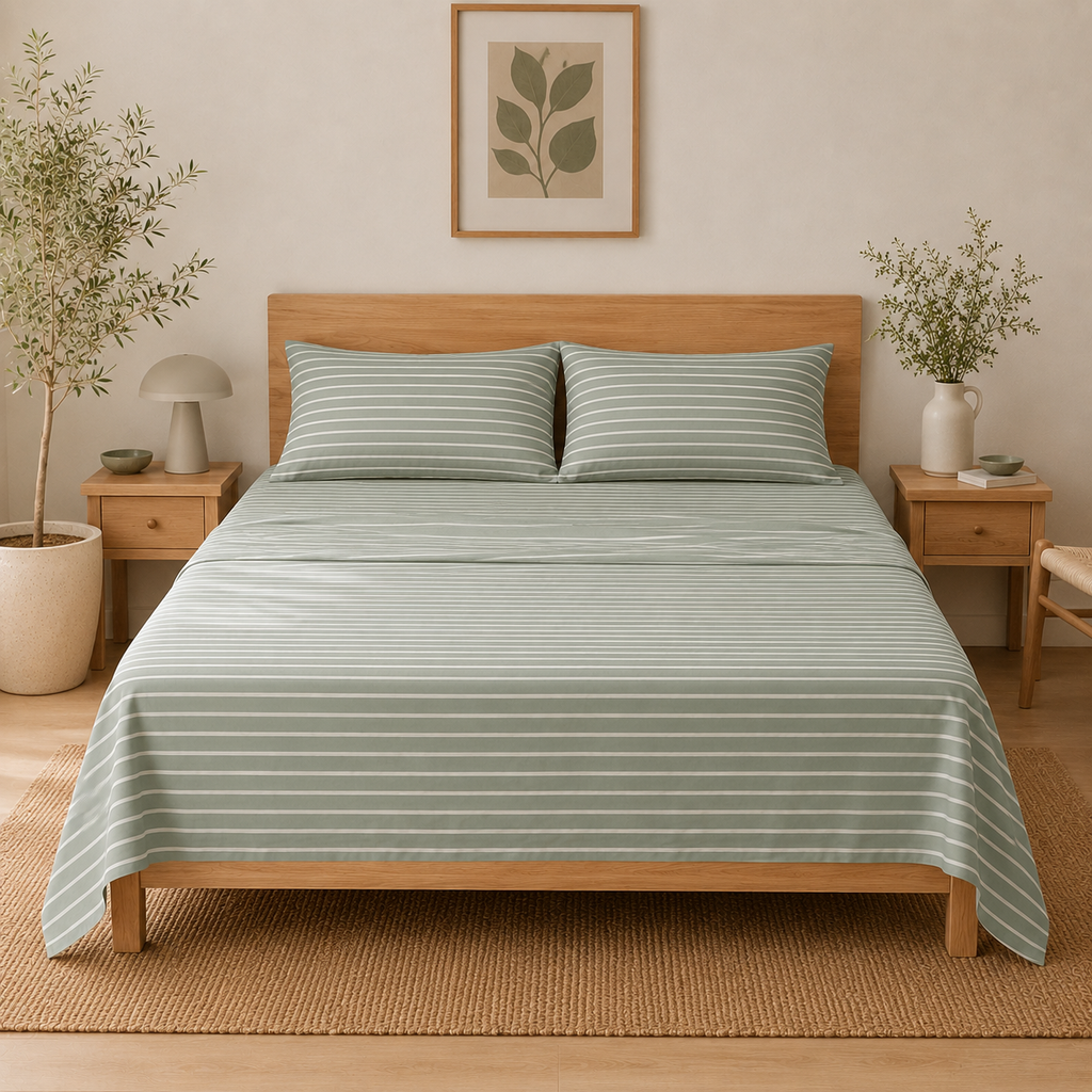 100% Cotton 3 PC Bed Sheet Set