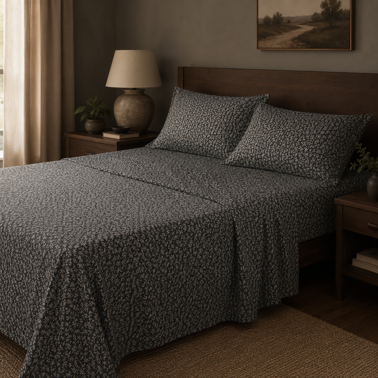 100% Cotton 3 PC Bed Sheet Set