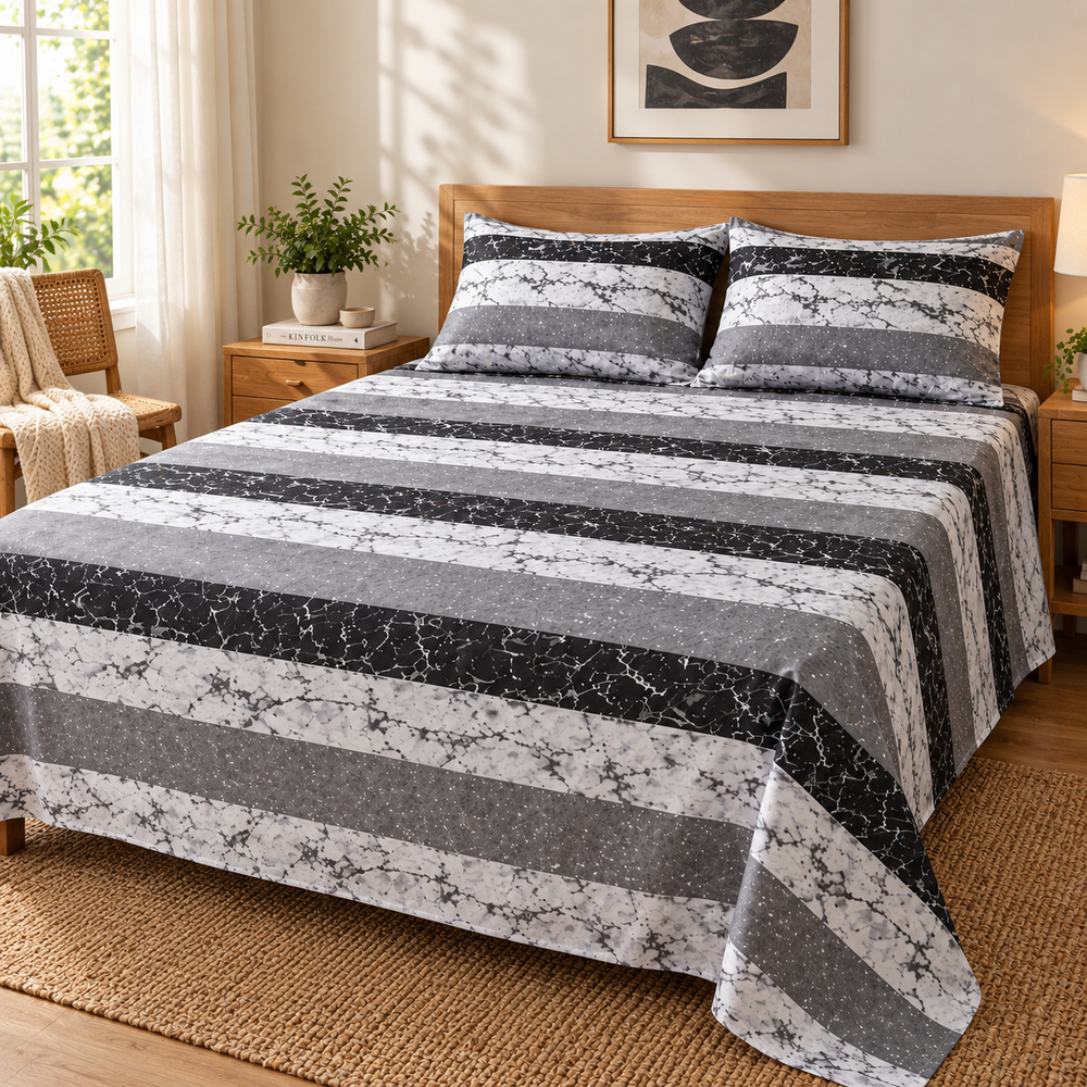 MARBLE 3.0 3 PCS BEDSHEET SHEET SET- PREMIUM