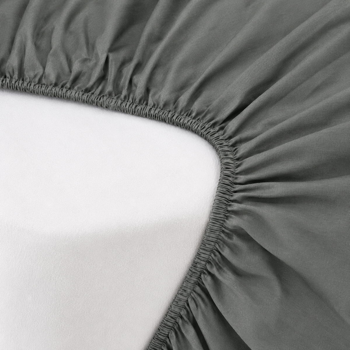 GREY FITTED SHEET SET WITH PILLOW CASE- (PREMIUM)