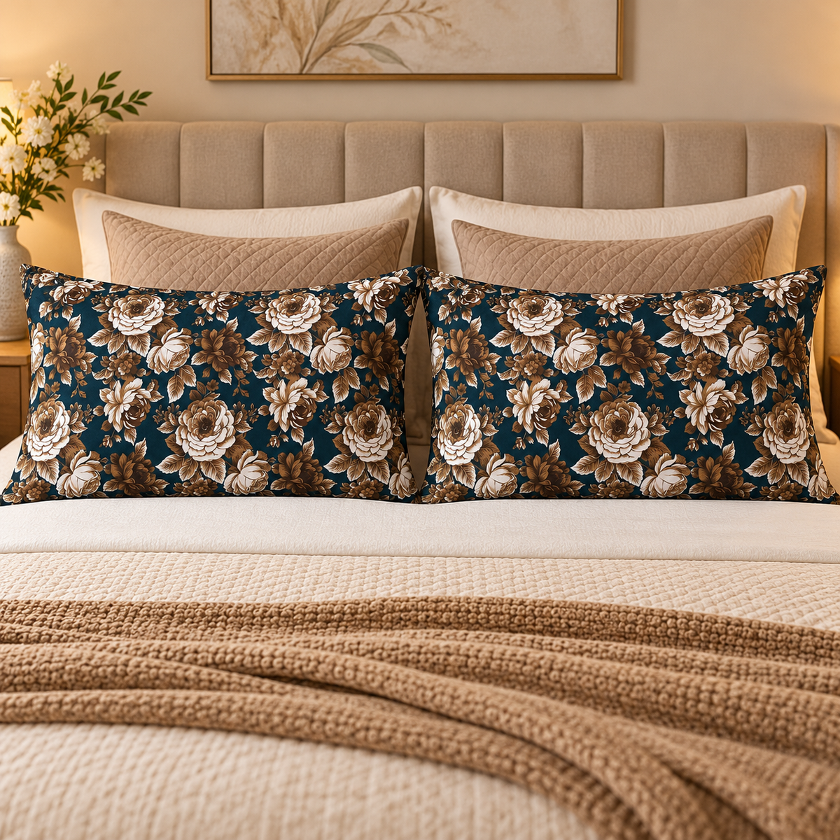 My Home Midnight Rose 2 PCS Pillow Covers – 19 x 29 in (Pack of 2)