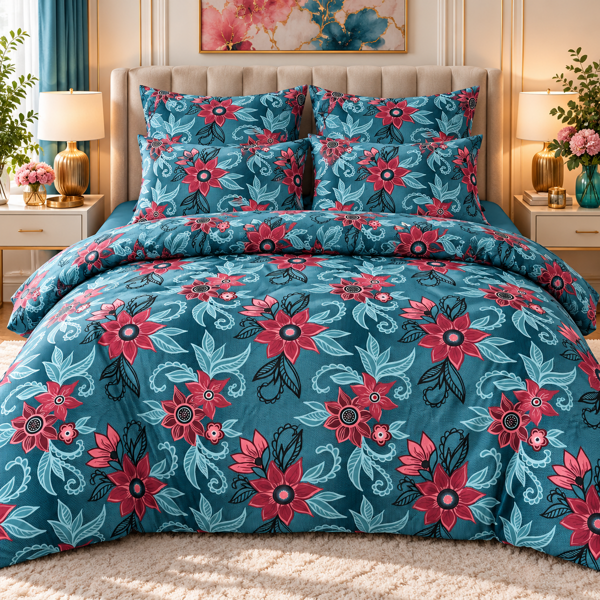My Home Amber Meadow 6-Piece Duvet Cover Set