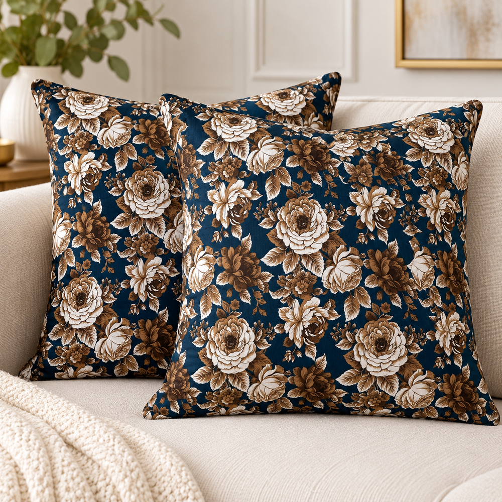 My Home Midnight Rose 2 PCS Cushion Covers – 16 x 16 in (Pack of 2)