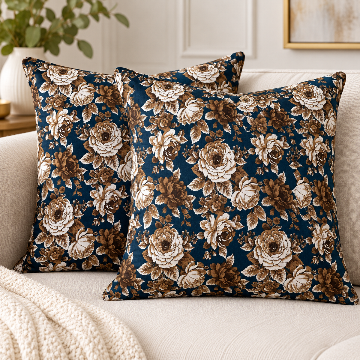 My Home Midnight Rose 2 PCS Cushion Covers – 16 x 16 in (Pack of 2)