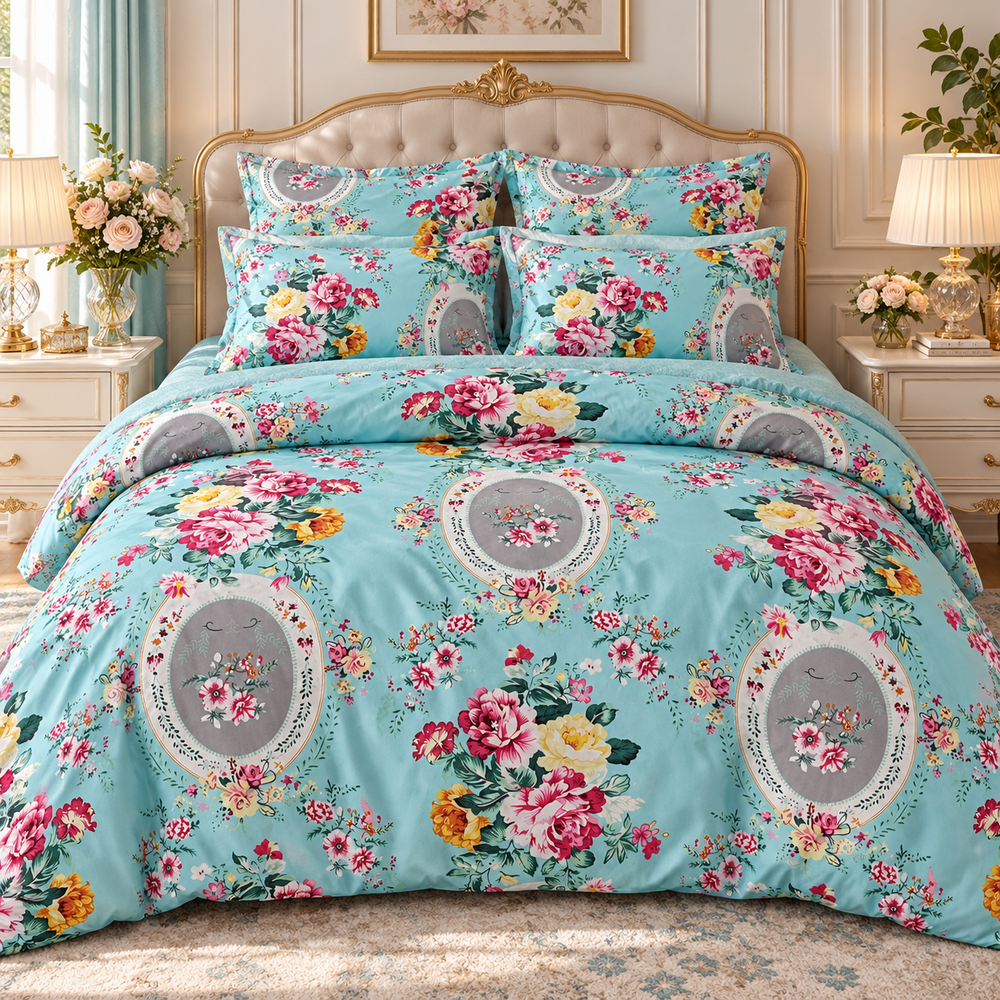 My Home Mocha Mosaic 6-Piece Duvet Cover Set