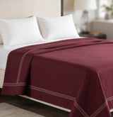 My Home Stripe Flat Bedsheet - Burgundy | Single, Queen & King