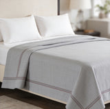 My Home Stripe Flat Bedsheet - Grey | Single, Queen & King