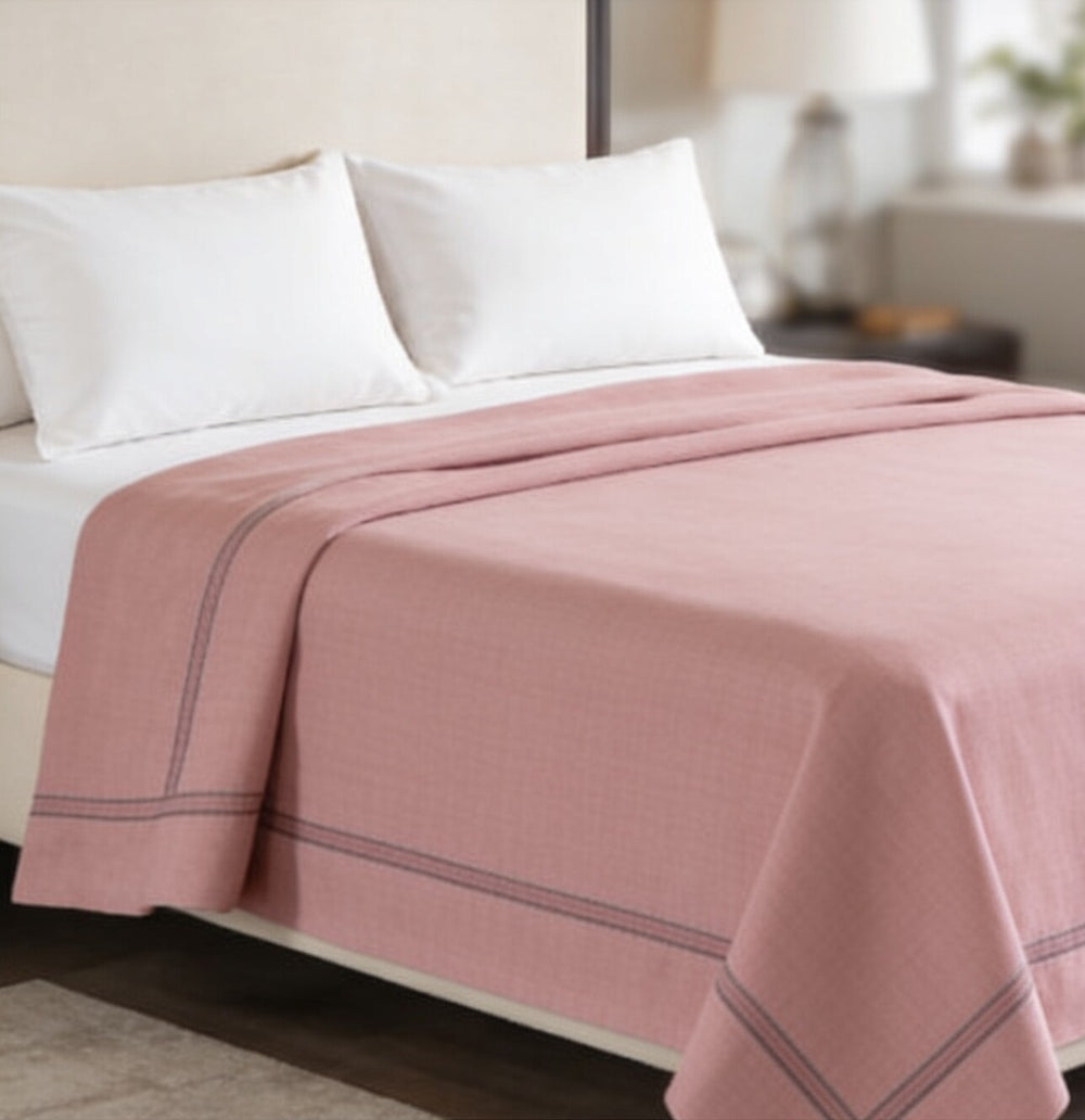 My Home Stripe Flat Bedsheet - Pink | Single, Queen & King