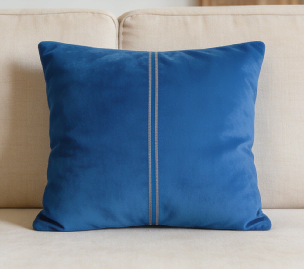 My Home Stripe Cushion Covers - Blue | Pack of 2, 16x16 Inches