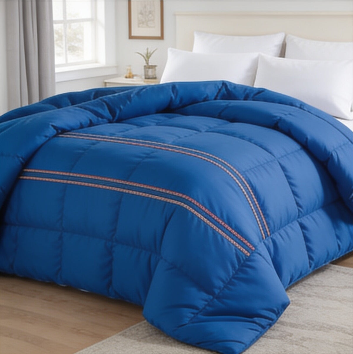 My Home Stripe King Duvet Cover - Blue