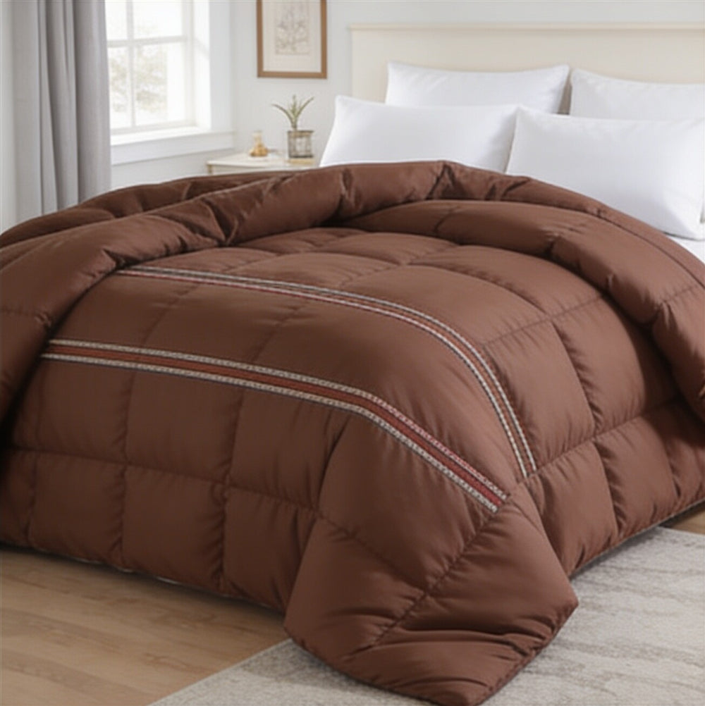 My Home Stripe King Duvet Cover - Brown