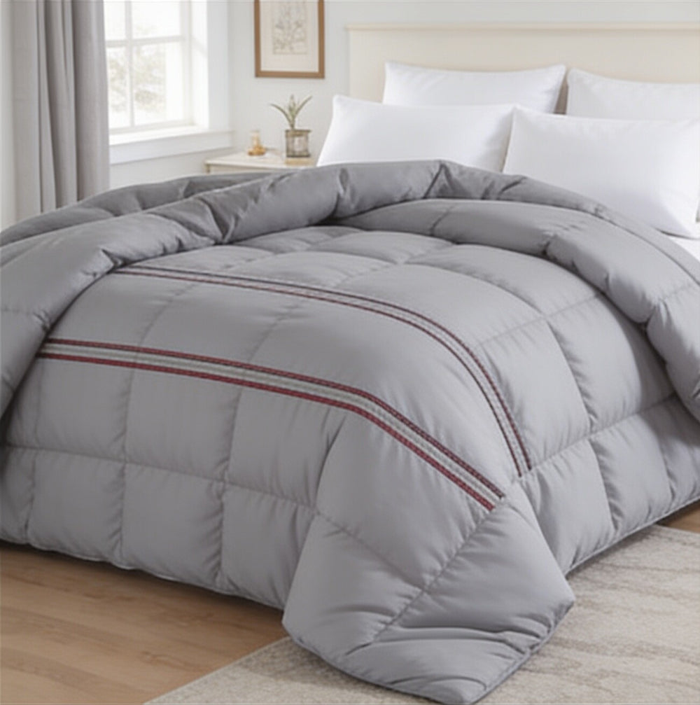 My Home Stripe King Duvet Cover - Grey