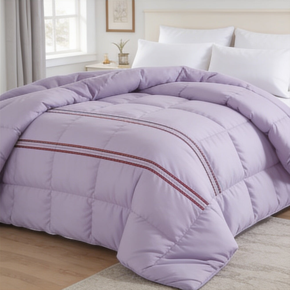 My Home Stripe King Duvet Cover - Light Lavender
