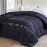 My Home Stripe King Duvet Cover - Navy Blue