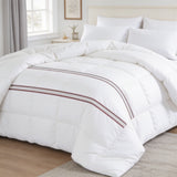 My Home Stripe King Duvet Cover - White