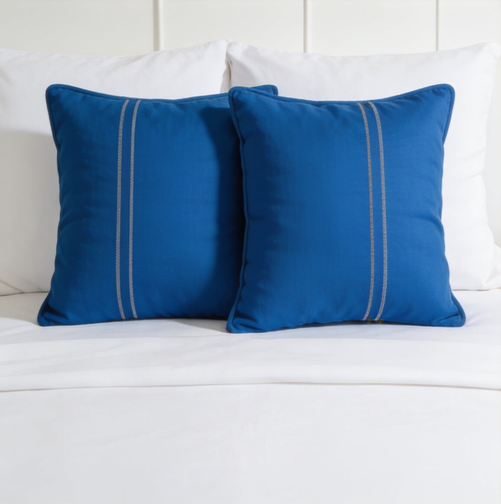 My Home Stripe Pillow Covers - Blue | Pack of 2, 20x30 Inches