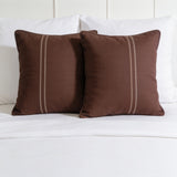 My Home Stripe Pillow Covers - Brown | Pack of 2, 20x30 Inches