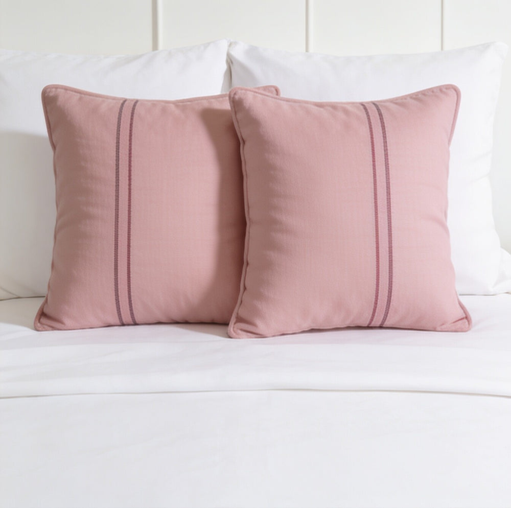 My Home Stripe Pillow Covers - Pink | Pack of 2, 20x30 Inches