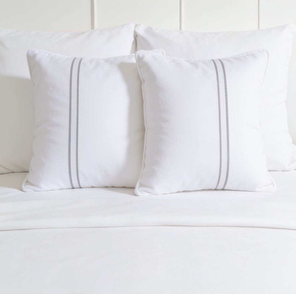 My Home Stripe Pillow Covers - White | Pack of 2, 20x30 Inches