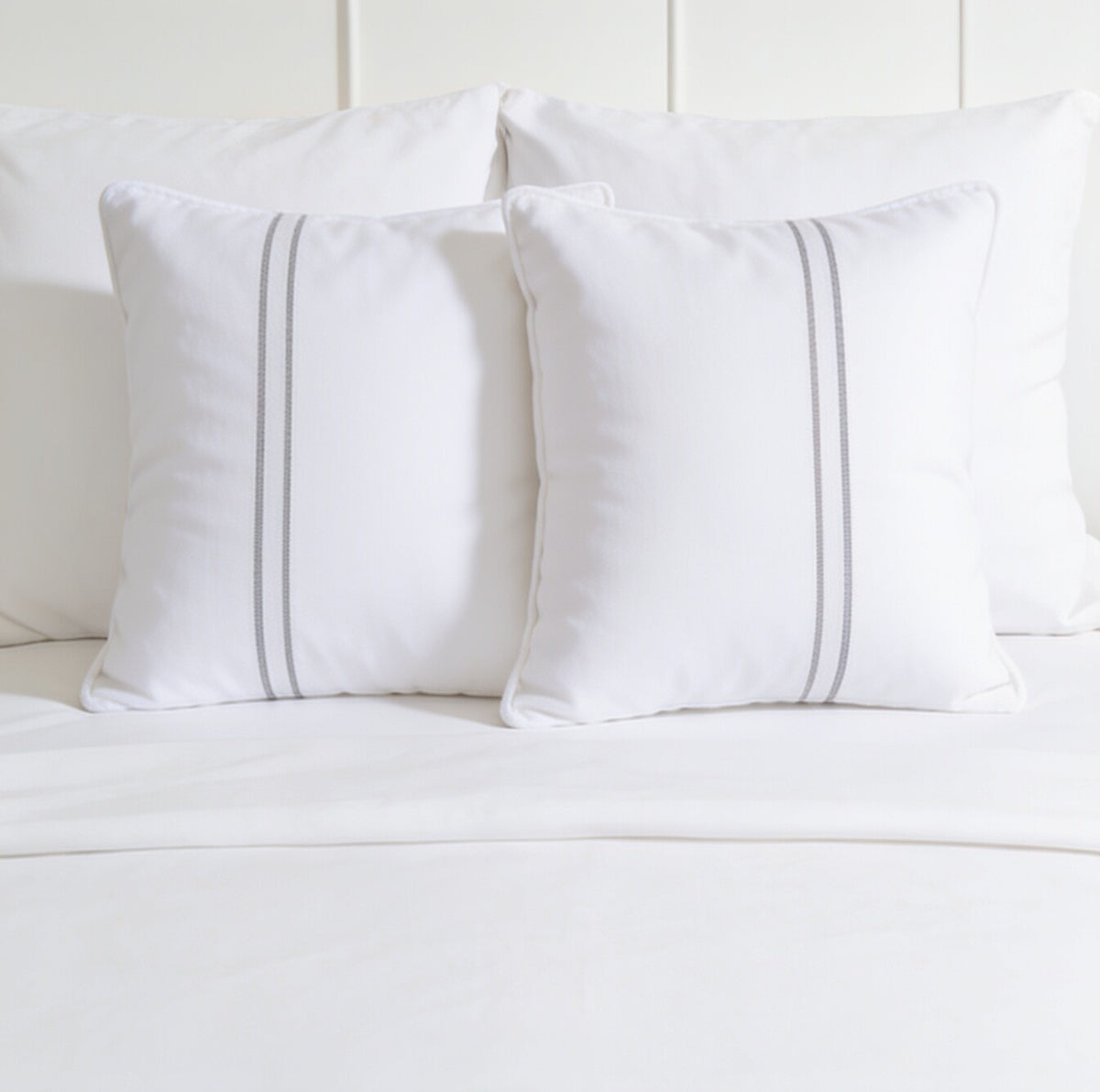 My Home Stripe Pillow Covers - White | Pack of 2, 20x30 Inches