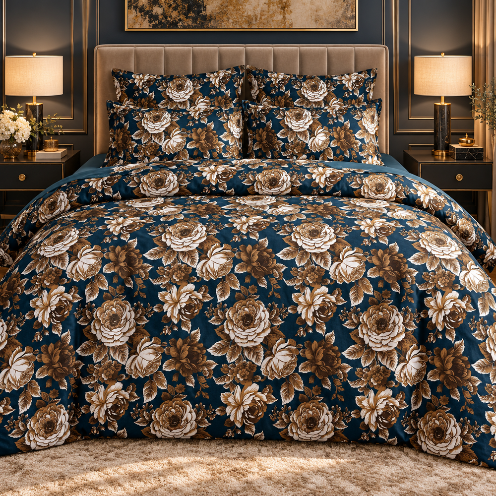 My Home Violet Garden 6-Piece Duvet Cover Set