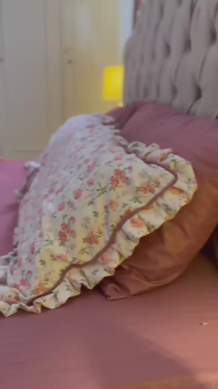 Fancy Pink Floral- 6 Pcs Duvet Cover Set